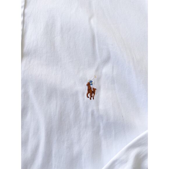 Men's White Polo Ralph Lauren Yarmouth Oxford Button Down Shirt Size 17 1/2-36 - Picture 2 of 6